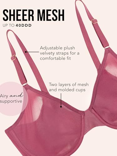Image of Smart & Sexy Women's Sheer Mesh Demi Underwire Bra - See Through Bras