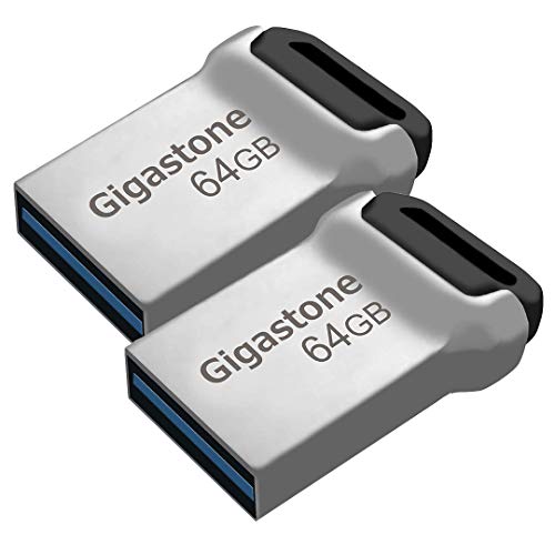 Gigastone Z90 [2-Pack] 64GB USB 3.1 Flash Drive, Mini Fit Metal Waterproof Compact Pen Drive,...
