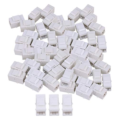 RDEXP Cat6 RJ45 Ethernet Inline Jack Coupler Keystone Female to Female Adapter Plug Set of 100