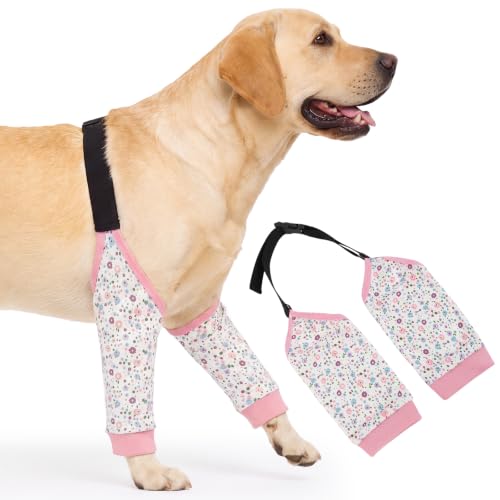 Image of ROZKITCH Dog Elbow Sleeve for Front Leg Wound Cover Skin Problems Callus | Anti Licking incisions, Prevent Licking bandages, Elbow callus protection, Joint Cover, Wound coverage, 100% Cotton
