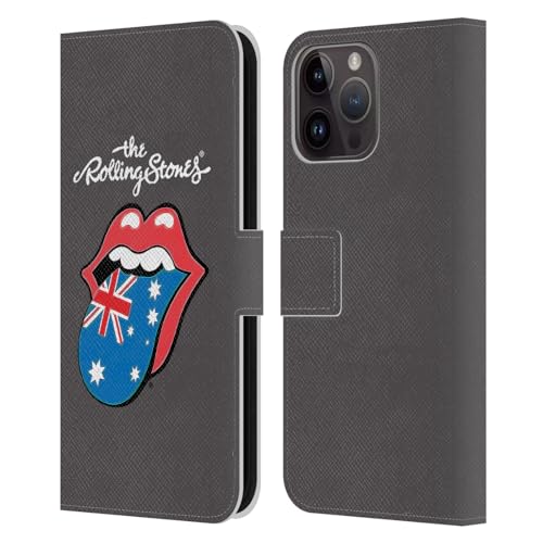 Funda de Cuero Tipo Libro para iPhone 15 Pro Max con Acabado The Rolling Stones 1