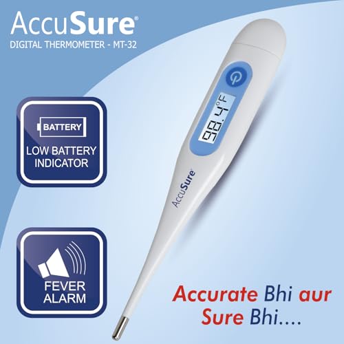 Image of AccuSure Mercury-Free Digital Thermometer With Transparent Storage Case (White 1)
