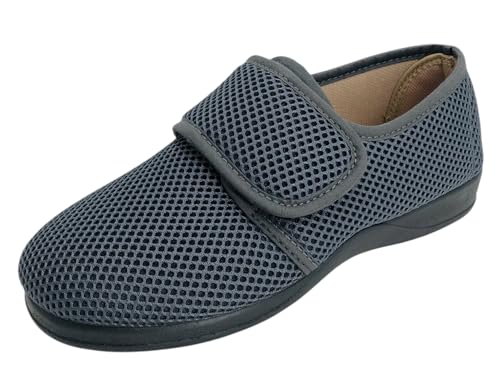 J. Ruiz calzados JR - Zapatillas de Casa Mujer Pies Delicados (Gris, 37, Sistema tallas calzado EU, Adulto, Hombre, Números, mediano, 37)