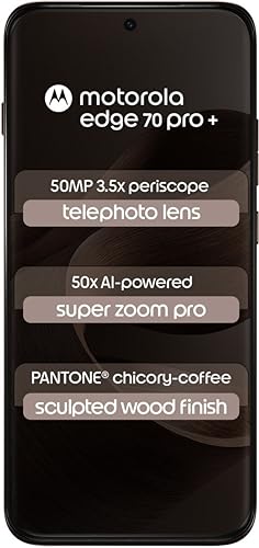 Image of Motorola Edge 70 Pro+ 5G (PANTONE Chicory Coffee, 12GB RAM, 256GB Storage)| 6.8 inch Extreme AMOLED | 50MP Triple Rear| 50MP Selfie | 6500mAh Battery | 90W + 15W Wireless Charging | Dimensity 8500 Extreme