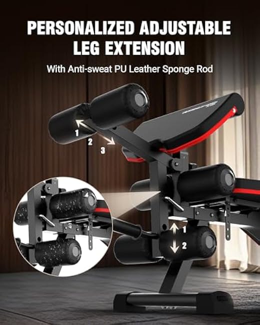 HARISON Adjustable Weight Bench with Leg Extension and Preacher Pad, Workout Bench Press for Home Gym Strength Training, Flat Incline Decline Sit Up Bench 1000LBS Capacity