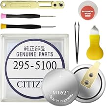 295-5100 Battery, 2025 New MT621 Replacement for for Citizen Eco Drive Watch Capacitor 295-5100 MT621 BP10, E000, E001, E010, E011 with Replacement Toolkit