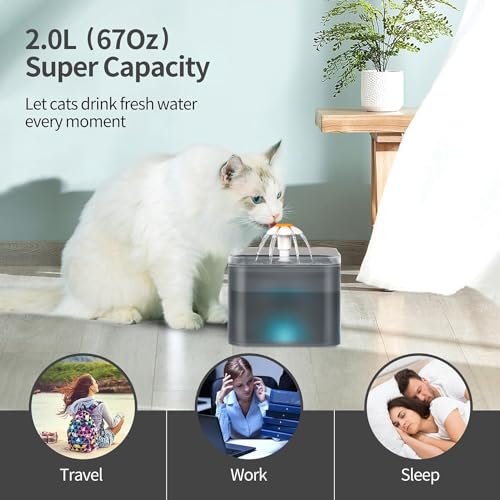Fuente automática para agua de gato PANKERS 67oz miniatura 5