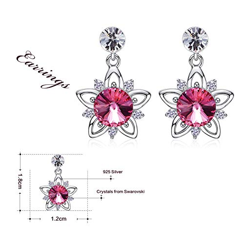 Boucles d'oreilles cristaux forme fleur argent pour look chic - 4
