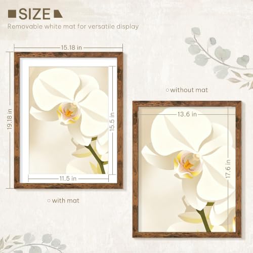Image of Picrit 14x18 Rustic Brown Picture Frame, Poster Frame for Wall, 3 Pack