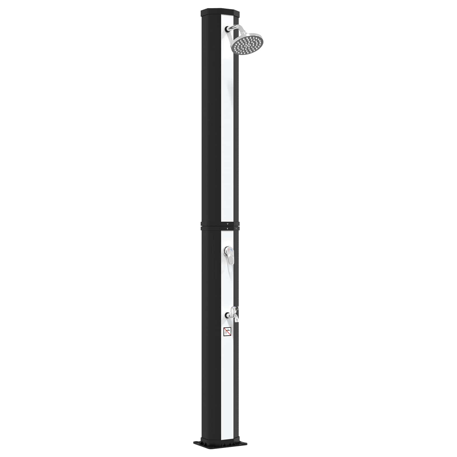 Prysznic solarny 40 l, prysznic zewnętrzny z prysznicem nożnym i mieszaczem jednouchwytowym, ogrodowy prysznic solarny 217 cm, czarny