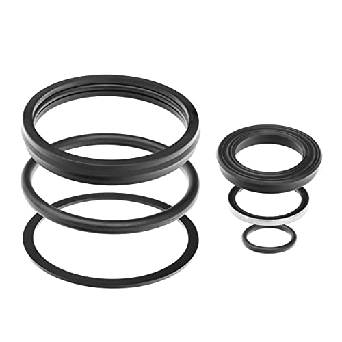 Rocklin Hydraulics Gannon Cylinder Seal Kit - 1 Set with 6 Pieces - Hydraulic Equipment Kit for Box Scrapers, Mowers, Blades and Tractors - for 1-1/8