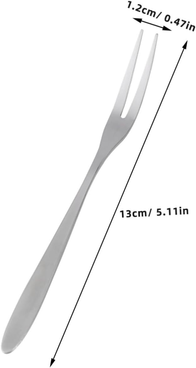 Stainless Steel Fruit Forks 5 Piece Set for Appetizers Mini Cakes