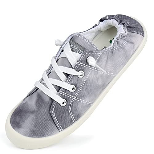 JENN ARDOR Women’s Low Top Canvas Slip On Sneaker Comfort Casual Shoes Walking Flats