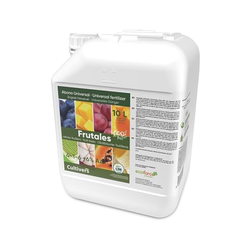 CULTIVERS Fertilizante Frutales Ecológico 10 L. Abono Líquido Intensifica el Sabor y Aumenta el tamaño. 100% Orgánico