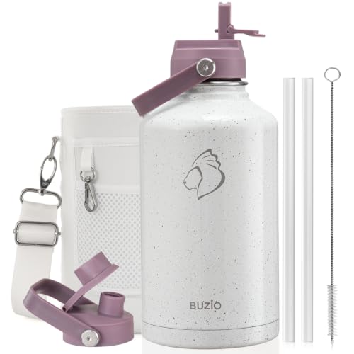 Image of BUZIO 64 oz Insulated Stainless Steel Water Bottle with Dust-proof Lids