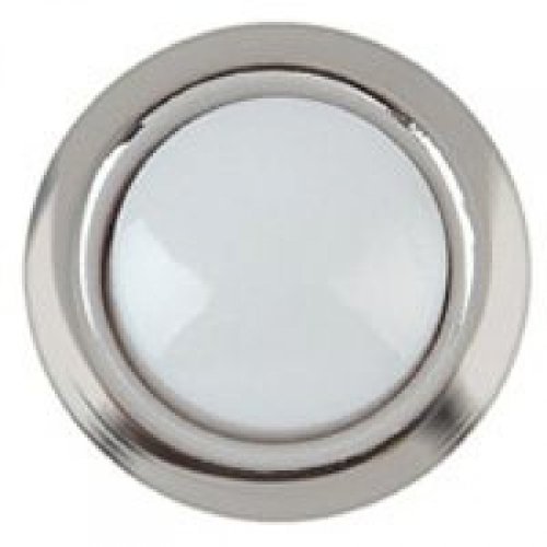 Bouton lumineux Carlon Jante bicolore argent et blanc à éclairage permanent pour entrée