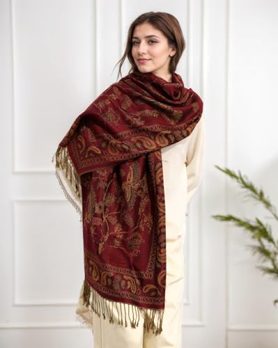 Achillea Reversible Festival Pashmina Rave Scarf, Shawls and Wraps for Evening Dress, Indian Scarves for Women2