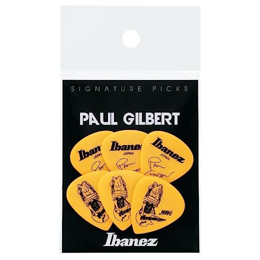 Paul Gilbert Signature Pick, Short Teardrop shape, Heavy (1.0mm), Polyacetal, Color: Yellow, 6-Pack
