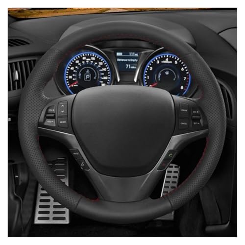 Volantes de Coche Fundas Volante Gamuza Suave Cuero Genuino para Hyundai para Genesis Coupe 2010 2011 2012 2013 2014 2015 2016 Volante Coche(Style 4)