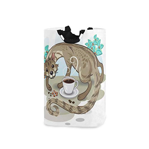 Wäschesack Zibetkaffee Kopi Luwak Großer faltbarer Wäschekorb,zusammenklappbarer Wäschekorb,zusammenklappbarer Waschvorratsbehälter