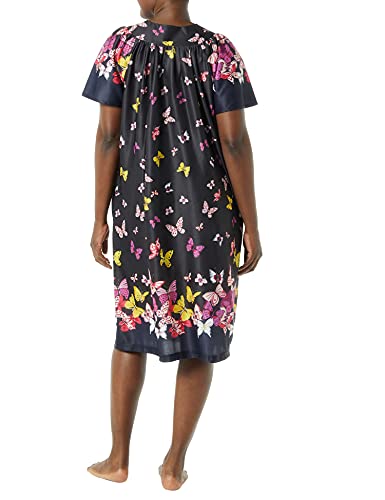 Image of AmeriMark Casual Women's Patio Muumuu House Dress Loose Comfortable Short Sleeve Sun Dress Lounger Gown Sleepwear for Ladies