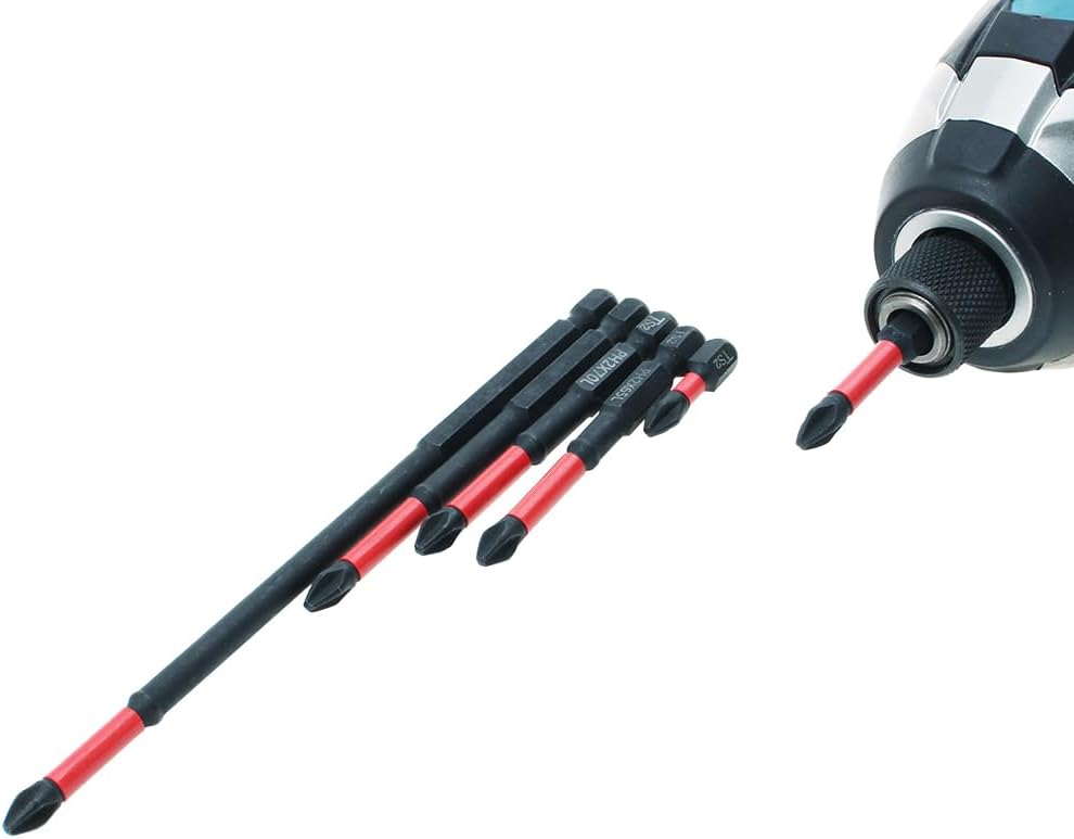 AUTOTOOLHOME 7 Pack Phillips Bits #2 Magnetic Anti Slip Impact Driver Bit 1, 2, 2-1/2,2-3/4,3-1/2,6 inch Long Phillips Head Drill & Screwdriver Bits