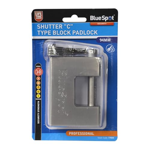 Image of Fort Knox 77034 96 mm Shutter "C" Type Block Padlock - Silver