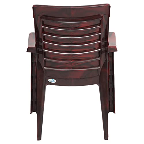 Image of Nilkamal CHR2180 Plastic Mid Back with Arm Chair | Chairs for Home| Dining Room| Bedroom| Kitchen| Living Room| Office - Outdoor - Garden | Dust Free |100% Polypropylene Stackable Chairs | Set of 2