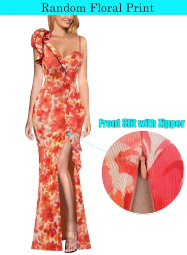Image of VFSHOW Womens Ruffle One Shoulder Wedding Formal Prom Evening Maxi Dress