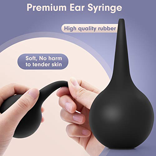 Large Ear Syringe Bulb, Tukuos 60ml Rubber Hand Bulb Syringe Ear Washing Cleaning Squeeze Bulb for Kids Adults (Black) - Thumbnail 3