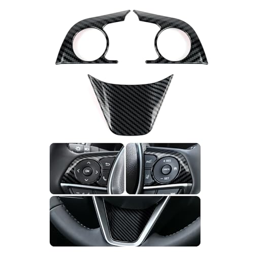 Image of 3PCS Car Trim Carbon Color ABS Sticker Decal Compatible with Toyota Camry XV70 2018-2024 Avalon XX50 2019-2022 Interior Accessories