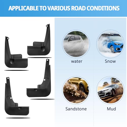 Image of Ruiya 2016-2022 CHR Mud Flaps Splash Guards for Toyota CHR Accessories No Drilling /Tape Mudflaps Wheel Liner Fenders Compatible with 2016 2017 2018 2019 2020 2021 2022 Toyota CHR Accessories