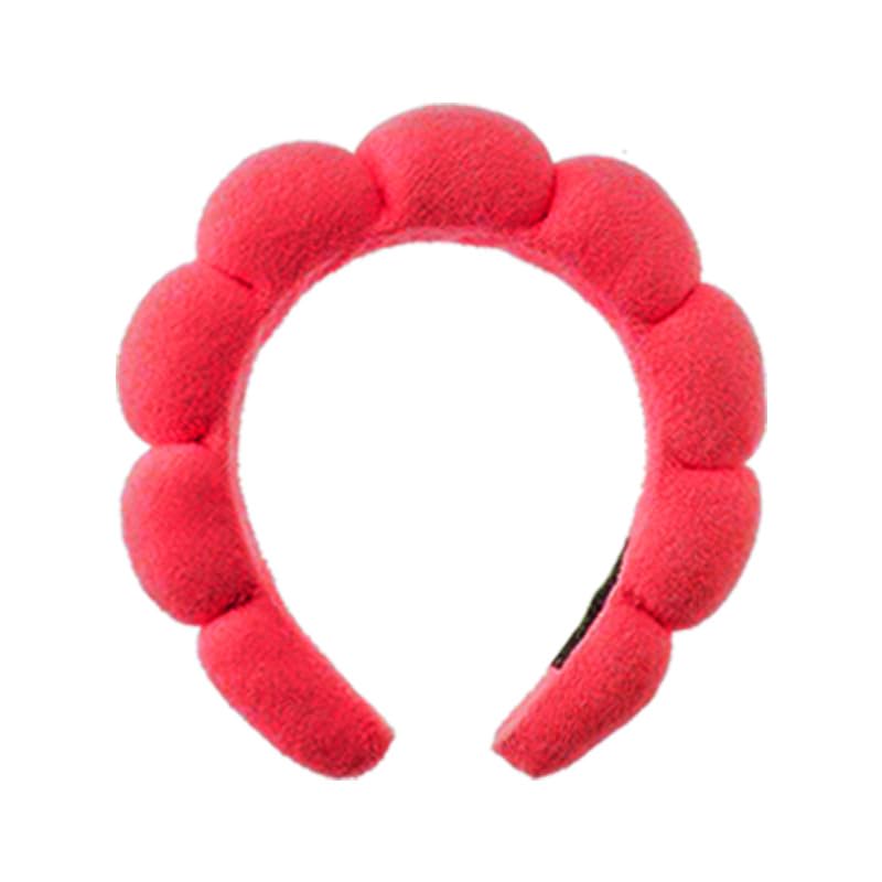 Spa Haarband Stirnband, Frauen Und Mädchen Schwamm Stirnband zum Waschen des Gesichts Make up, Rot