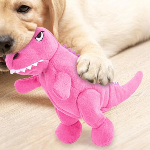 Plush Dinosaur Dog Toy, interaktives Hunde-Kauspielzeug, Squeaky-Puppe, Teeth Cleaning & Bite Resistant, ideal für kleine & mittlere Brötchen für Hunde & Katzen, Größe 8,66 x 6,3 Zoll