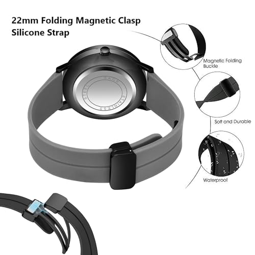 Image of Shocknshop RevolveX Rotating Hollow Wheel Hub Creative Fashion Analog Silicone Magnetic Strap Wrist Watch for Men Boys -WCH368