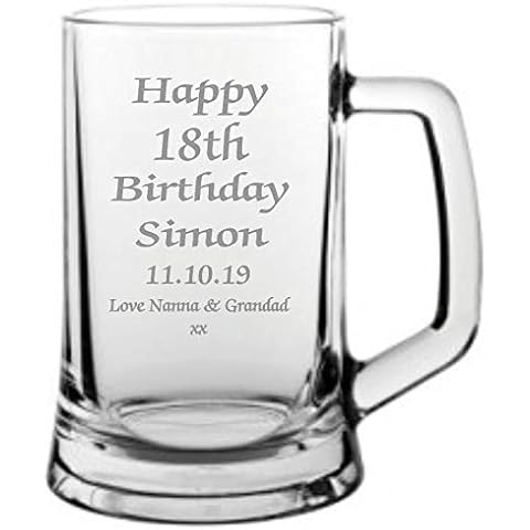 Men's 18th Birthday Gift, Engraved 18th Birthday Pint Glass Tankard, In Satin Lined Presentation Box, Men's Birthday Gifts Cover