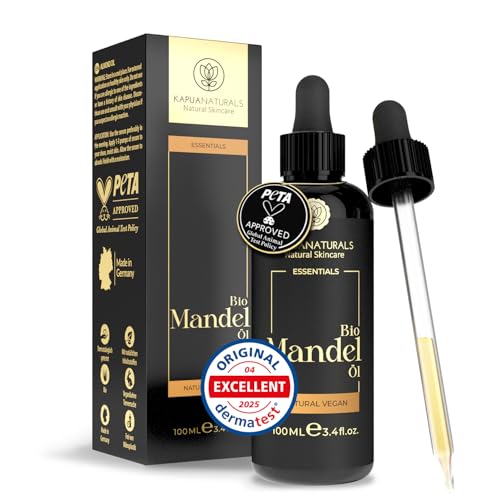 Aceite de almendras BIO 100ml • Prensado en frío, natural y 100% libre de aditivos – aceite corporal – ✓ aceite de almendras 100 puro y natural ✓ aceite almendras dulces ✓ aceite de almendras dulces ✓