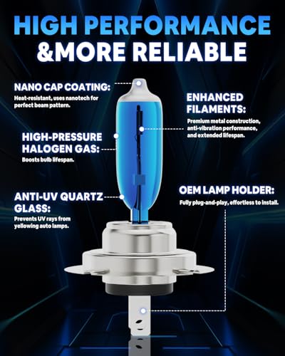 Image of Compatible with Subaru Legacy 2005-2014 /Outback 2010-2014 Halogen Headlight Bulb Combo - 185% Brighter 5000K White High /Low Beam, Plug and Play, 4-Pack
