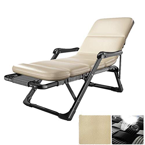 DRFGNF Tumbona Plegable para jardín, con Almohadilla de Pelusa simulada, reclinable, para Oficina y Ocio, portátil, Ajustable a 180 Grados, con Masaje de Manos y pies (Color: E) (B)