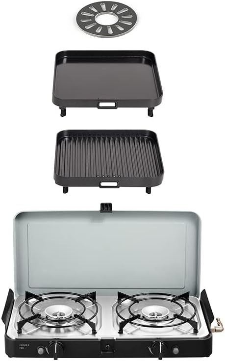 Front Runner 2 Cook 3 Pro Deluxe/Portable 3 Piece/Gas Barbeque/Camp Cooker by CADAC