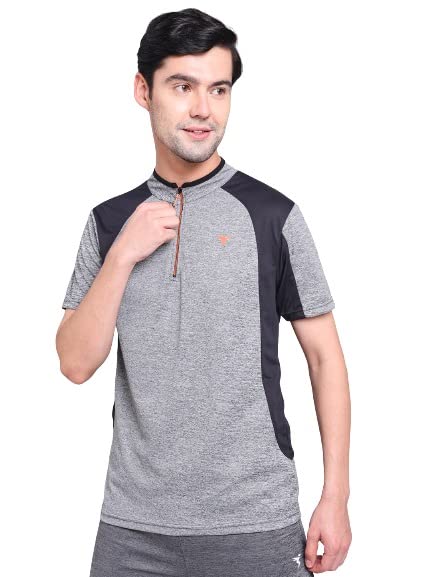 Image of TECHNOSPORT Men's Polyester Slim Fit T-Shirt