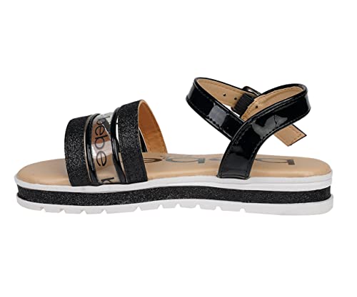 bebe Girl's Fashion Sparkly Flat Sandals with Fancy Glitter and Clear Vinyl Strap3