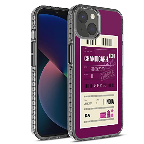 Image of DailyObjects Case for iPhone 13 Compatible with Mag-Safe Wireless Charging, Stride 2.0 Chandigarh City Tag Slim Shockproof Back Cover with Inner Magnetic Ring