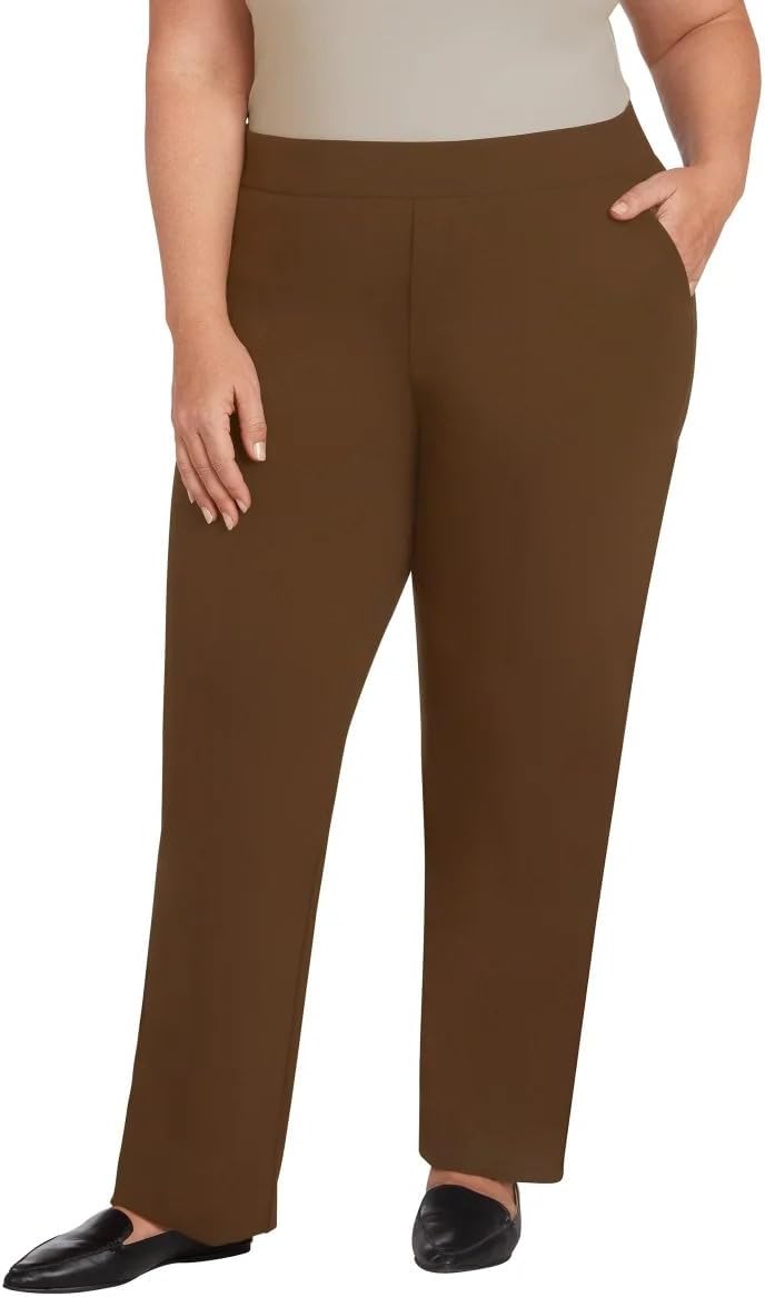 Matty M Women's Pull On Straight Leg Office Pants (US, Alpha, X-Large, Regular, Regular, Tobacco) - Image 4
