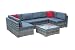 Produktbild XXL Lounge Gartenmöbel Poly Rattanmöbel Sitzgruppe Gartengarnitur Gartenset Grau