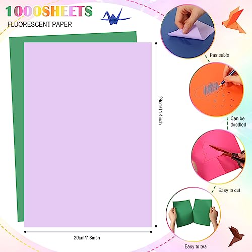 Construction Paper Colored Paper, A4 9" x 12", 1000 Sheets, Heavyweight Coloring Craft Paper for Kids Bulk School Supplies Art (Bright Color) 2 41VeNFpaL5L
