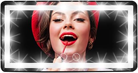 Eveco Car Visor Vanity Mirror – Rechargeable LED Light Makeup Mirror for All Car – Universal Car Sun Visor Mirror – Innovative Car Mirror Accessories
