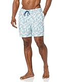 Original Penguin Men's SWM Recycl Volley Geometric Print Swim, Bright White, Medium