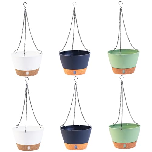 Pot suspendu drainant de 20,3 cm avec niveau d'eau visible pour arrosage facile - 3