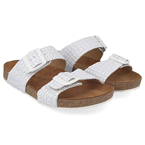 Image of HAFLINGER Andrea Elegant Leather Sandals with Rubber Sole and Cork Latex Footbed Unisex